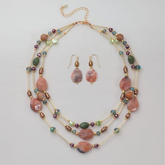 Beautiful Color Packed Necklace and Earring Set - Picture 1 of 1